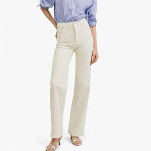 Mango Off-White Straight Leg Jeans